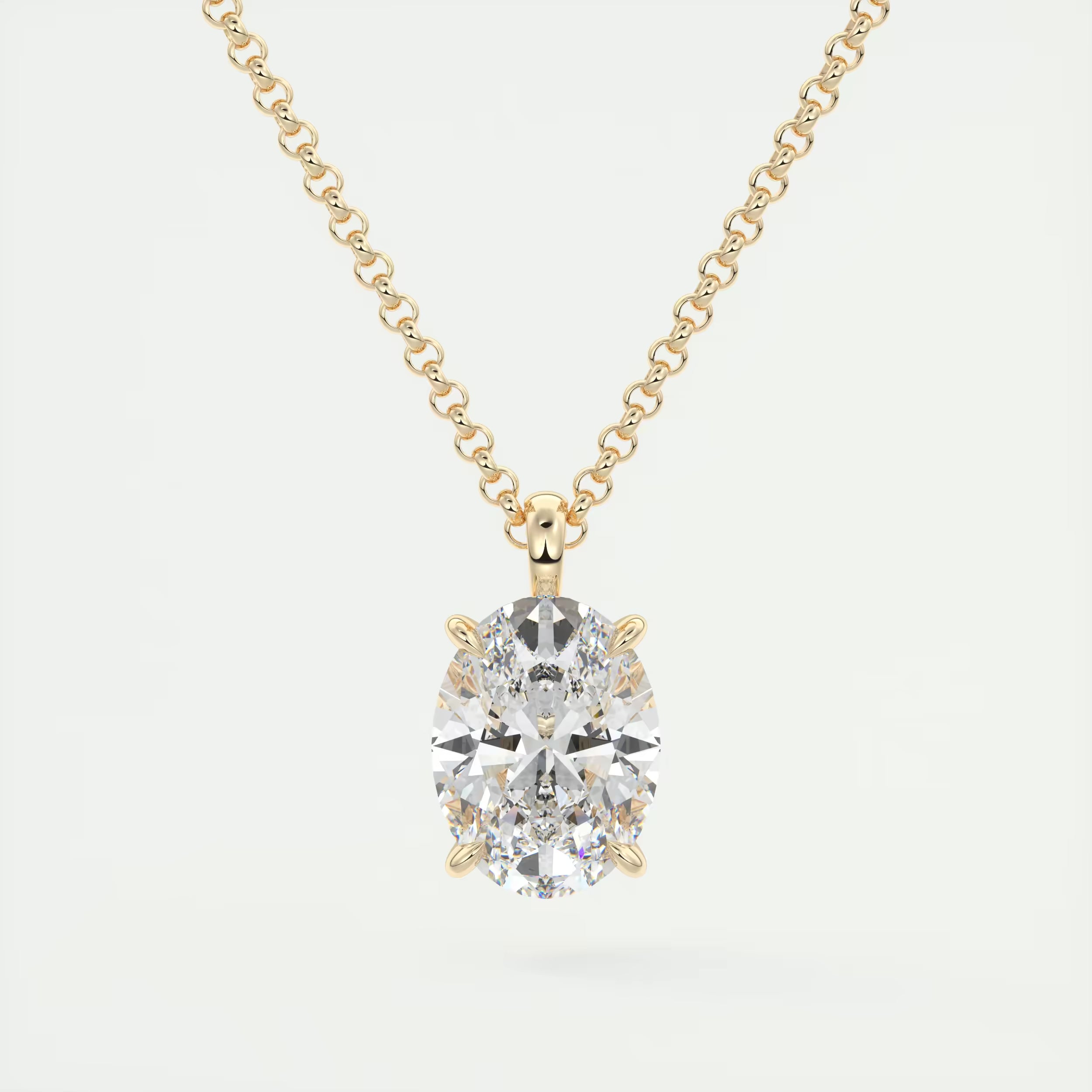 Oval Cut Diamond Pendant