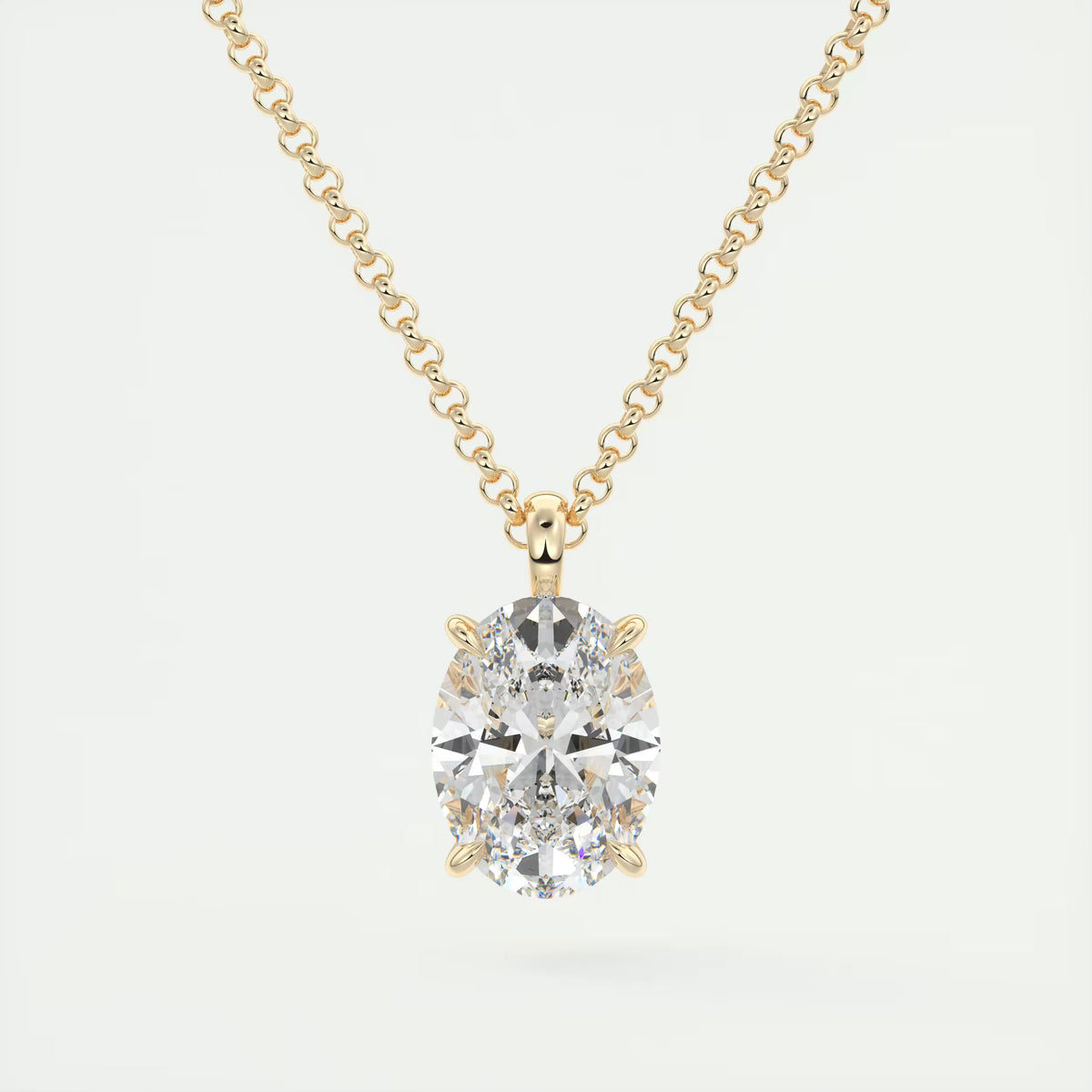 Oval Cut Diamond Pendant