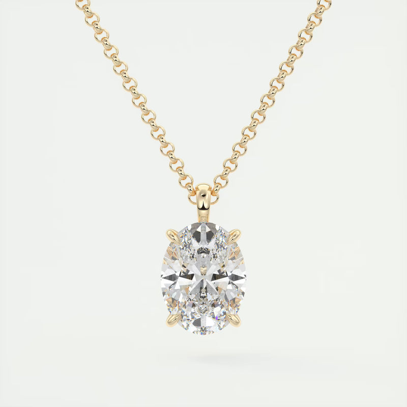 Oval Cut Diamond Pendant