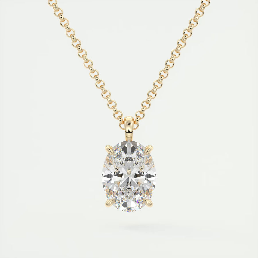 Намисто з овальним діамантом