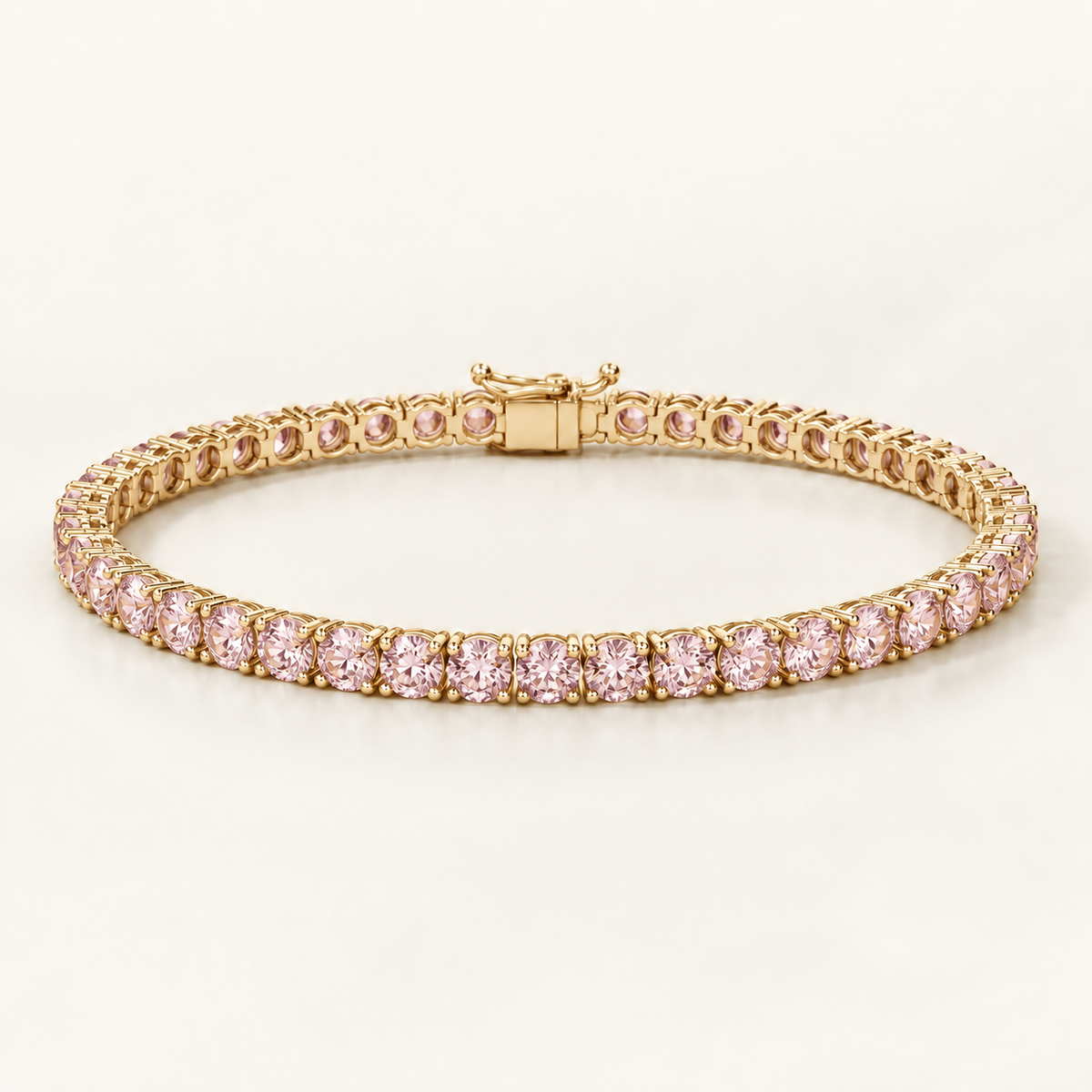 Remuse signature — Blush Pink, 14K Yellow Gold. AI design visualization; final specifications pending sample approval.