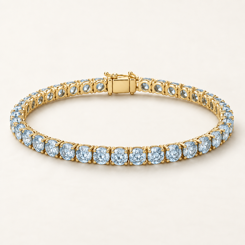 Remuse statement — Glacier Blue, Sterling Silver. AI design visualization; final specifications pending sample approval.