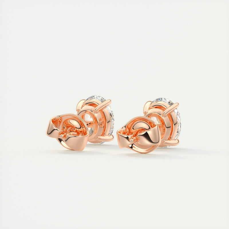 Oval-Cut Diamond Stud Earrings