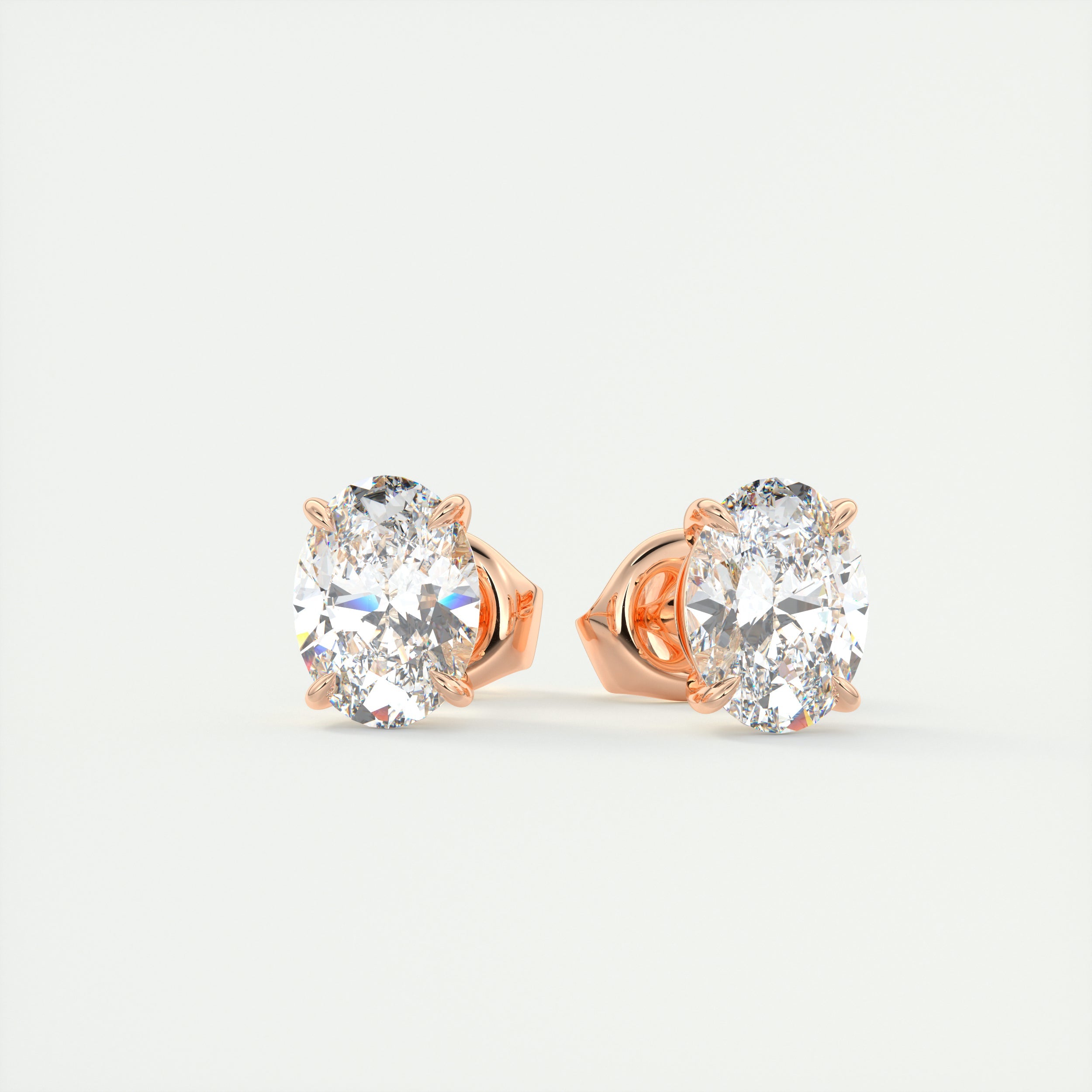 Oval-Cut Diamond Stud Earrings